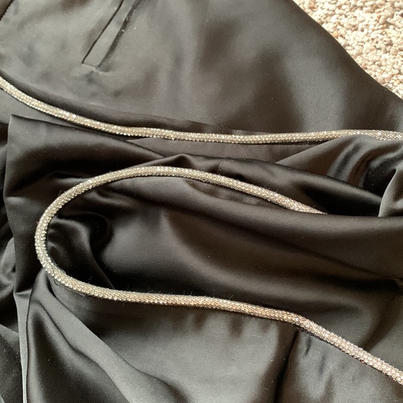 Jason Wu High Waisted Satin Tuxedo Pant with Glitter Detail - Picture 12 of 12